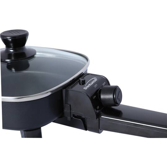 Brentwood 6" Black Nonstick Electric Skillet with Glass Lid